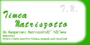 timea matriszotto business card